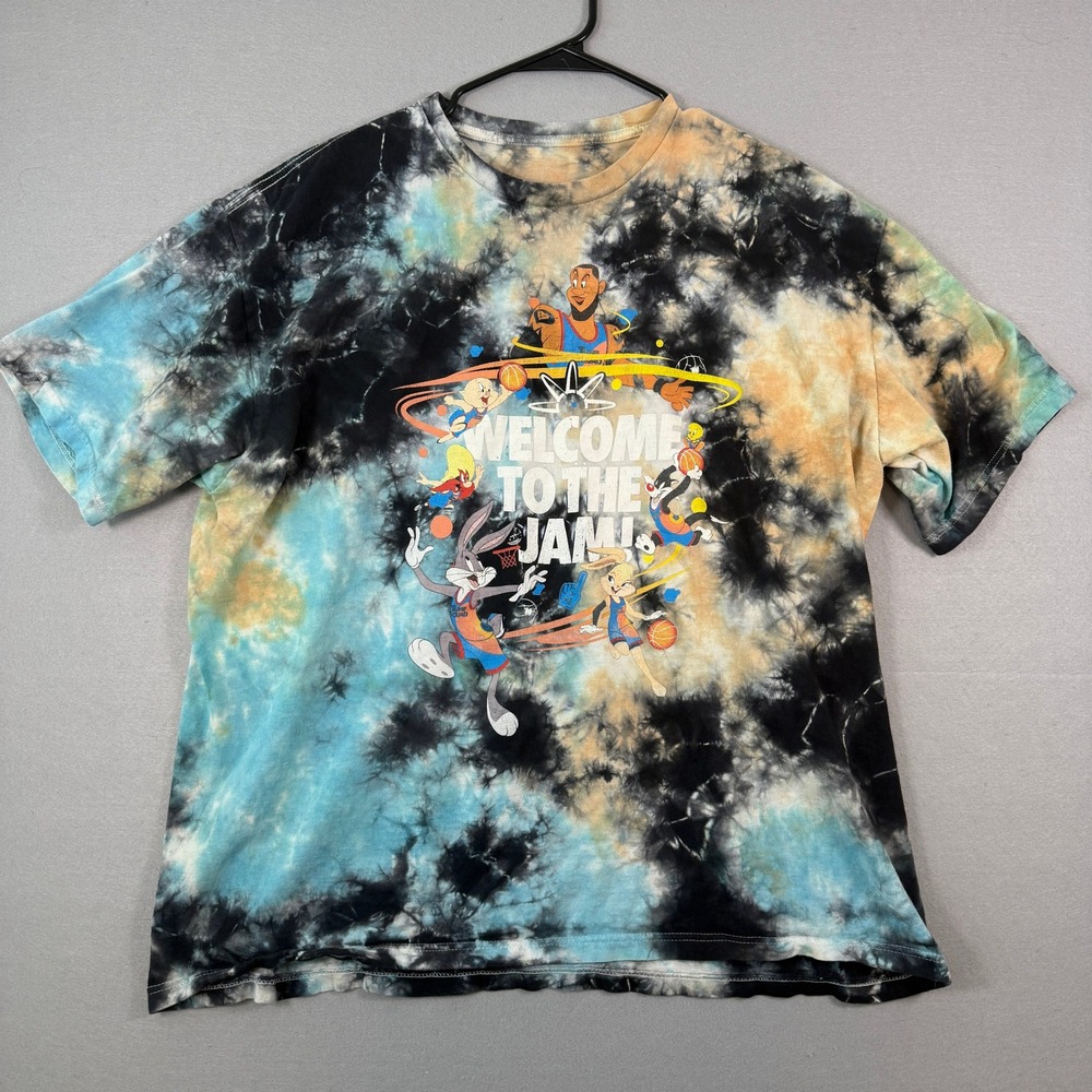 Space Jam Looney Tunes T-Shirt Mens XL Tie‎ Dye LeBron James Graphic Streetwear